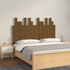 vidaXL Wall Headboard 108x3x80 cm Solid Wood Pine Honey Brown