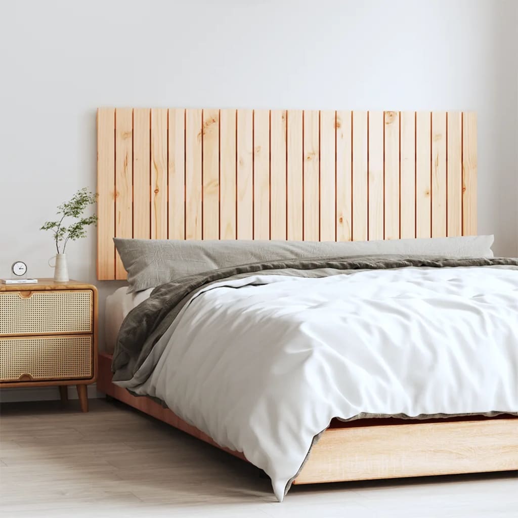 Wall Headboard 108x3x60 cm Solid Wood Pine Natural 147 cm