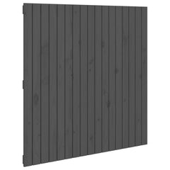vidaXL Wall Headboard Grey 108x3x110 cm Solid Wood Pine 2