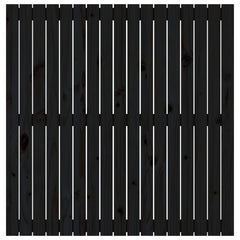 vidaXL Wall Headboard Black 108x3x110 cm Solid Wood Pine 4