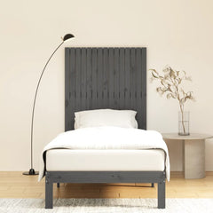 vidaXL Wall Headboard Grey 95.5x3x110 cm Solid Wood Pine 3