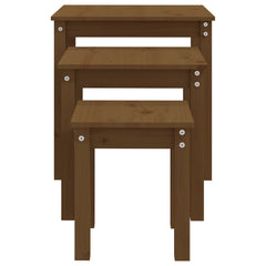Nesting Tables 3 pcs Solid Wood Pine Honey brown
