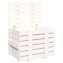 vidaXL Storage Box White 58x40.5x42 cm Solid Wood Pine 2