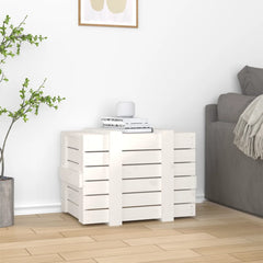 vidaXL Storage Box White 58x40.5x42 cm Solid Wood Pine 3