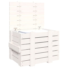 vidaXL Storage Box White 58x40.5x42 cm Solid Wood Pine 5