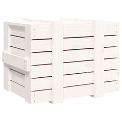 vidaXL Storage Box White 58x40.5x42 cm Solid Wood Pine 6