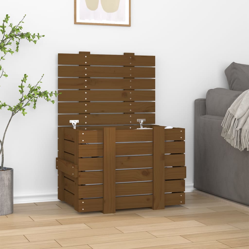 vidaXL Storage Box 58x40.5x42 cm Solid Wood Pine