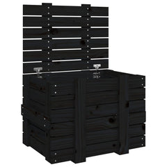 vidaXL Storage Box Black 58x40.5x42 cm Solid Wood Pine 2