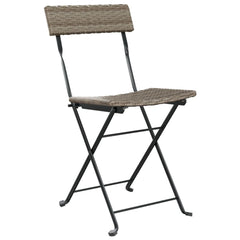 vidaXL 3 Piece Folding Bistro Set Grey Poly Rattan 4