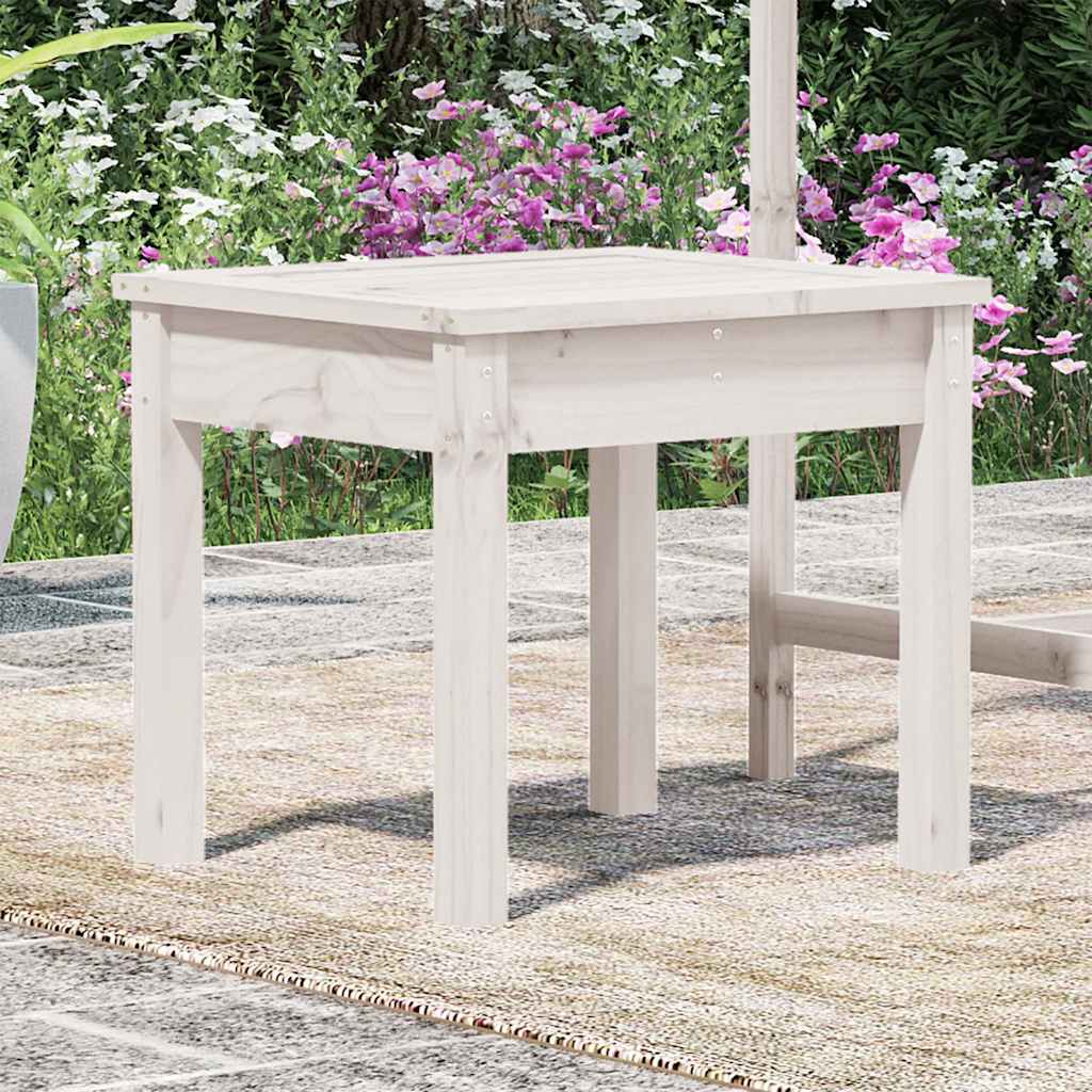 Garden Bench White Solid Wood Pine, image 3