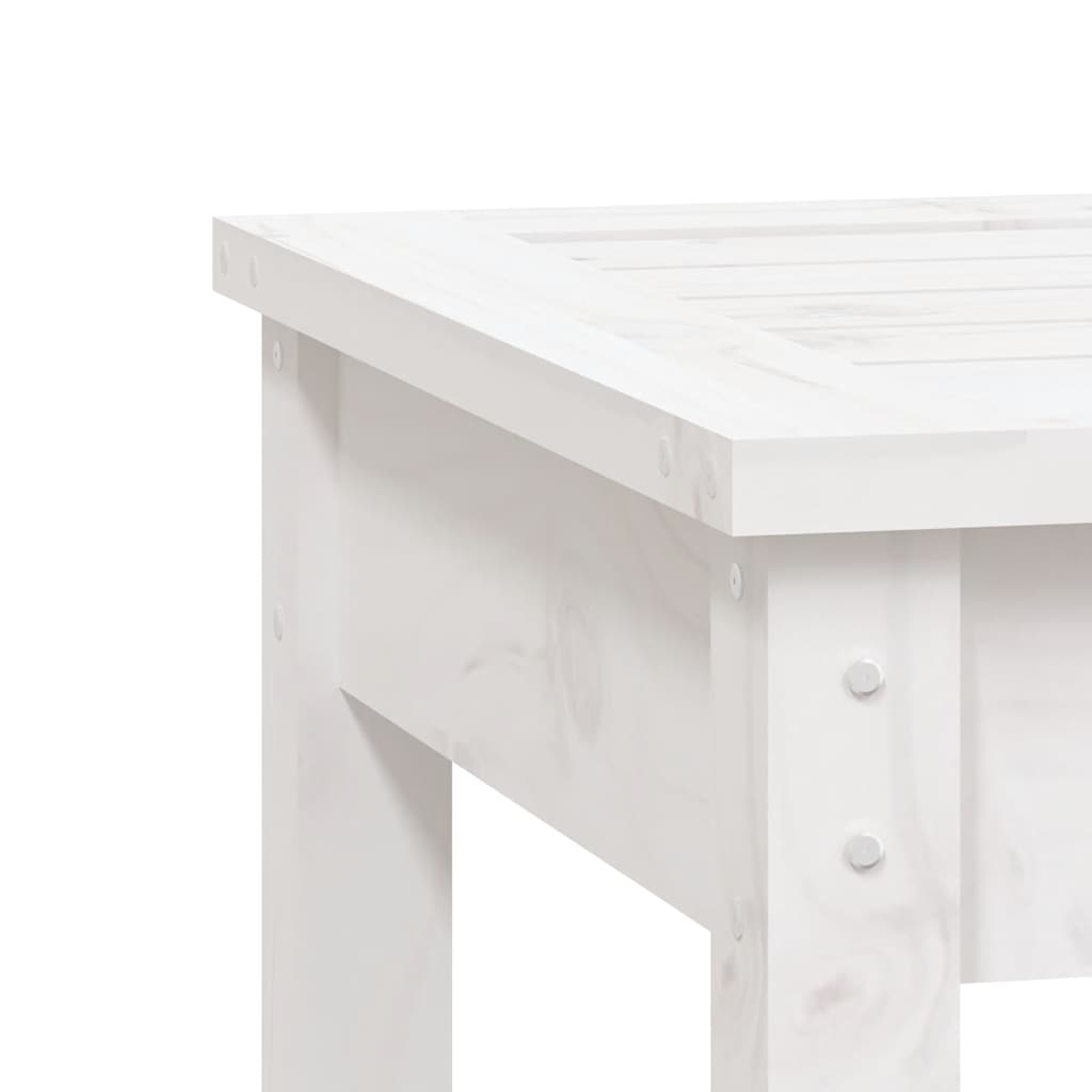 Garden Bench White Solid Wood Pine, image 6