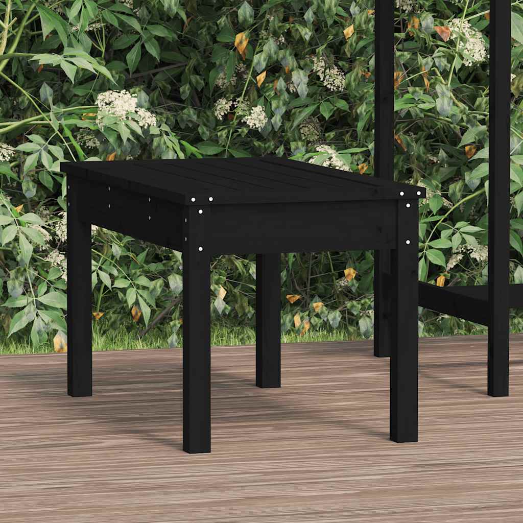 vidaXL Garden Bench Black 80x44x45 cm Solid Wood Pine 1