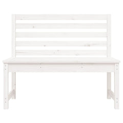 vidaXL Garden Bench White 109 cm Solid Wood Pine 4