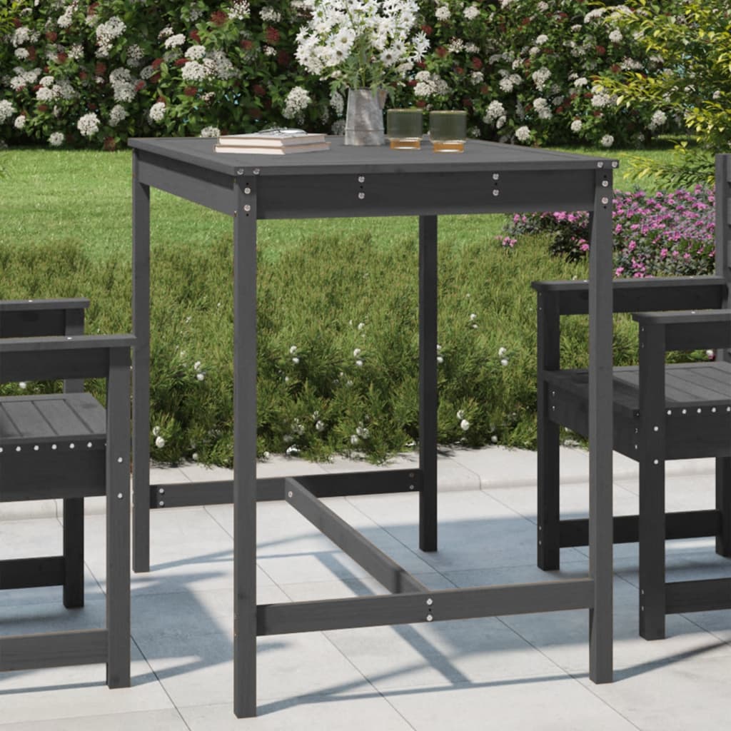 vidaXL Garden Table Grey 121x82.5x110 cm Solid Wood Pine 1