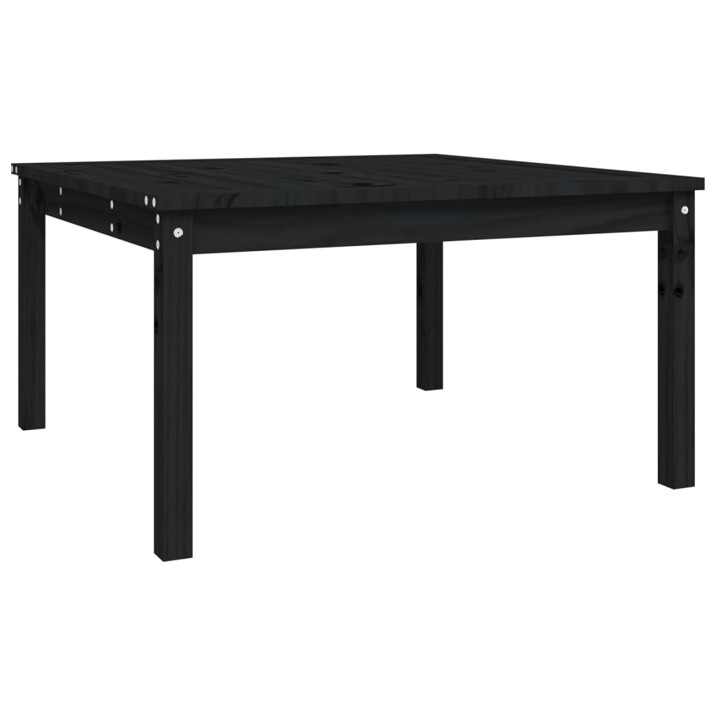 vidaXL Garden Table Black 82.5x82.5x45 cm Solid Wood Pine 2