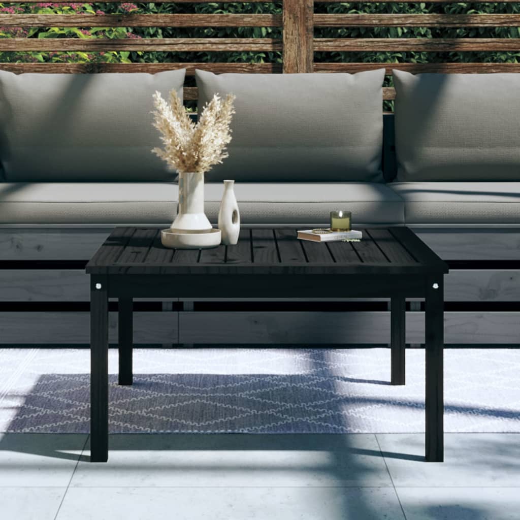 vidaXL Garden Table Black 82.5x82.5x45 cm Solid Wood Pine 3
