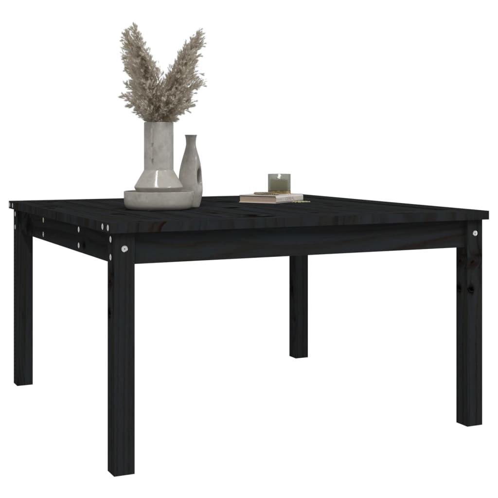vidaXL Garden Table Black 82.5x82.5x45 cm Solid Wood Pine 4