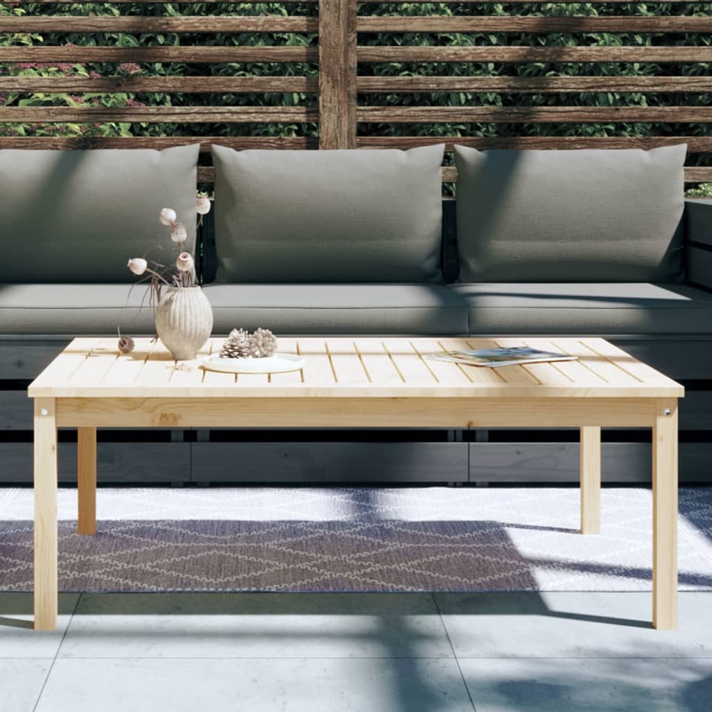 Garden Table 121x82,5x45 cm Solid Wood Pine Natural pine 121 cm