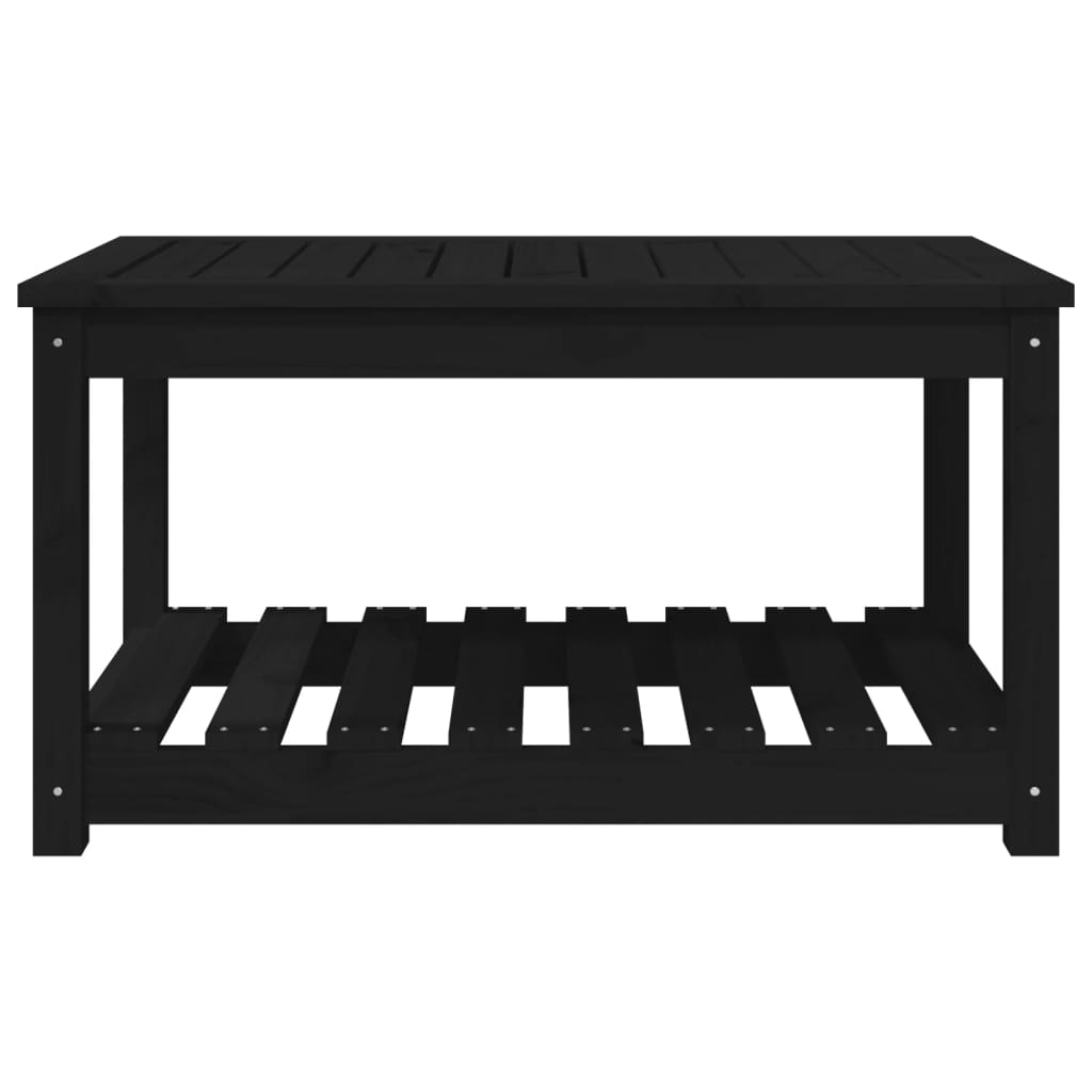 vidaXL Garden Table Black 82.5x50.5x45 cm Solid Wood Pine 5