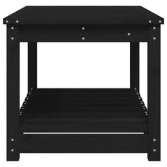 vidaXL Garden Table Black 82.5x50.5x45 cm Solid Wood Pine 6