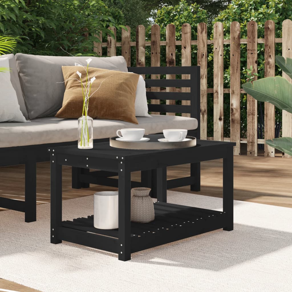 vidaXL Garden Table Black 82.5x50.5x45 cm Solid Wood Pine 1