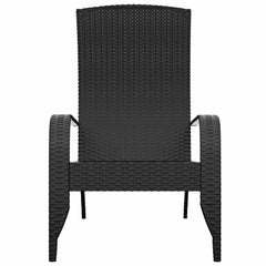 Garden Adirondack Chair Poly Rattan Black