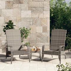 Garden Adirondack Chair Poly Rattan Grey