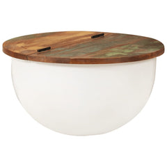 Coffee Table Solid Wood Reclaimed White 50 cm 27 cm
