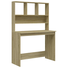 Desk with Shelves 102x45x148 cm Engineered Wood Sonoma oak