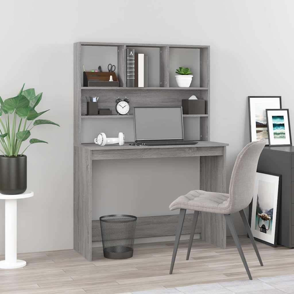 vidaXL Desk with Shelves 102x45x148 cm Engineered Wood