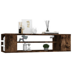 vidaXL Hanging TV Cabinet Smoked Oak 100x30x26.5 cm Engineered Wood 3