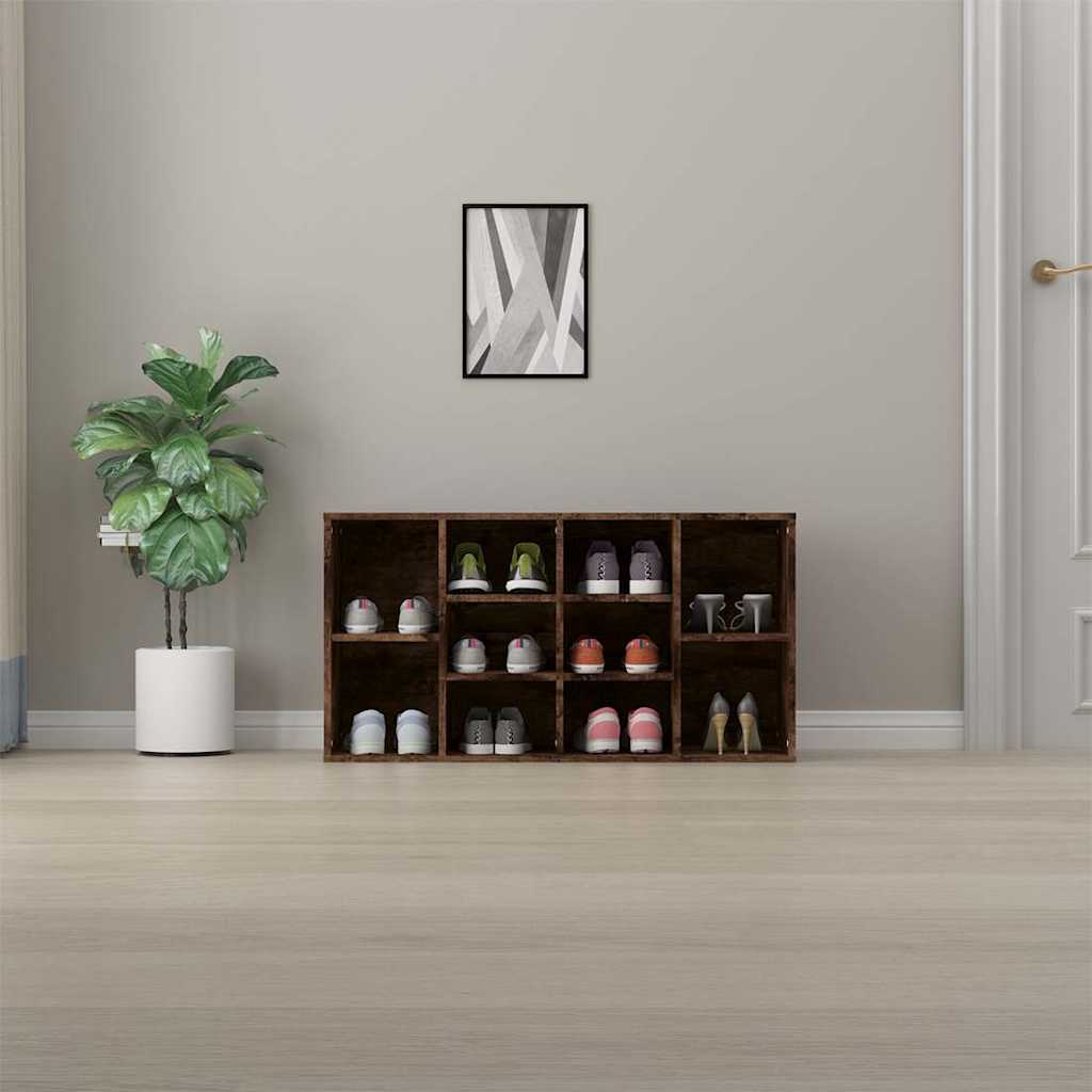 vidaXL Shoe Bench Smoked Oak 103x30x55 cm Engineered Wood 3