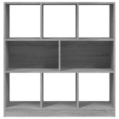 vidaXL Book Cabinet Grey Sonoma 97.5x29.5x100 cm Engineered Wood 4