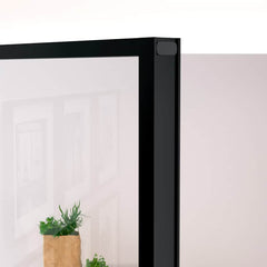 Interior Door Slim Black 83x201.5 cm Tempered Glass&Aluminium 3 Horizontal Bars Black and transparent