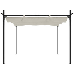 Pergola with Retractable Roof Cream 295 x 292 x 230 cm