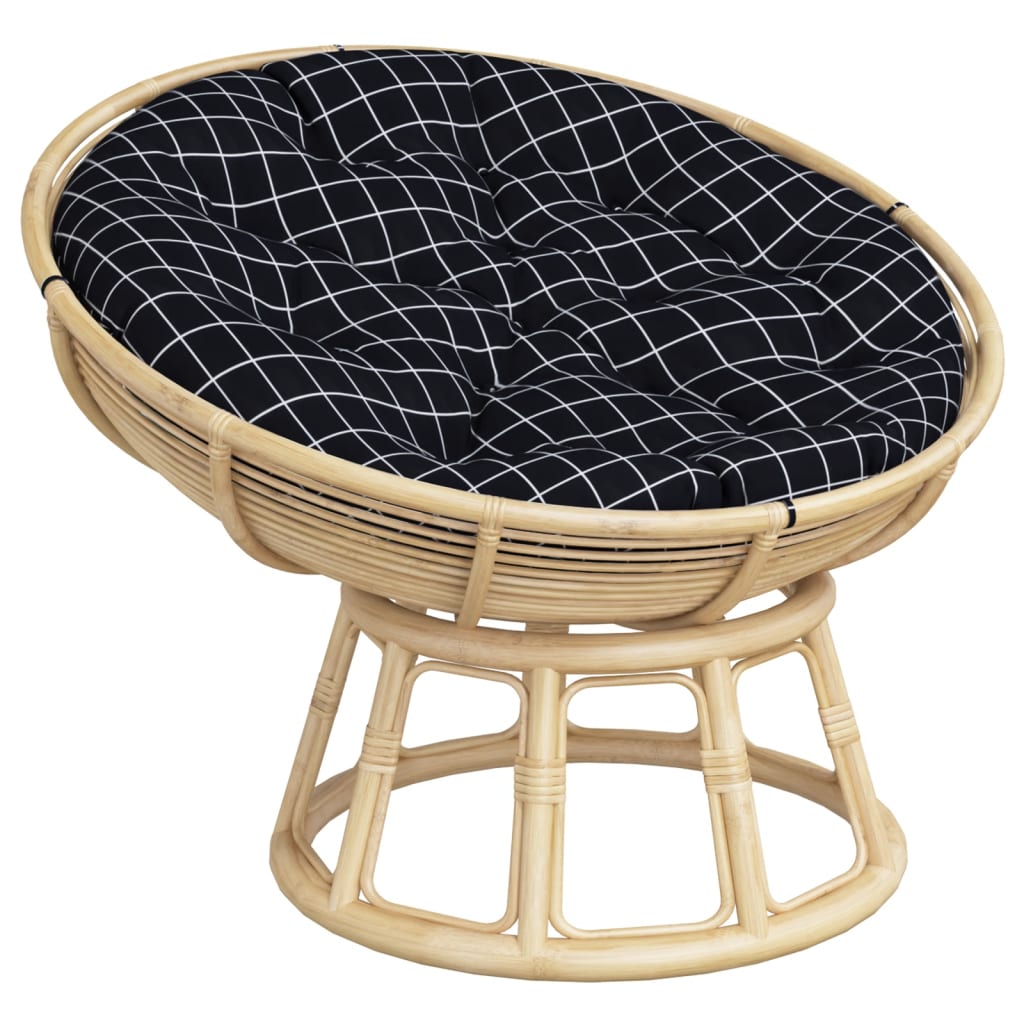 vidaXL Round Cushion Black Check Pattern Ø 100 x11 cm Oxford Fabric 5