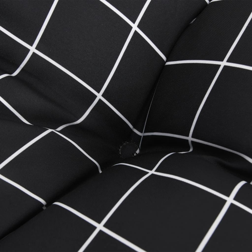 vidaXL Round Cushion Black Check Pattern Ø 100 x11 cm Oxford Fabric 4