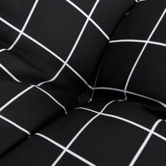 vidaXL Round Cushion Black Check Pattern Ø 100 x11 cm Oxford Fabric 4