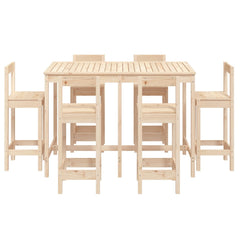 vidaXL 7 Piece Garden Bar Set Solid Wood Pine 4