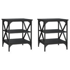 vidaXL Side Tables 2 pcs Black 40x42x50 cm Engineered Wood 2