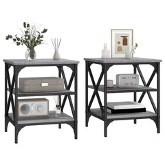 vidaXL Side Tables 2 pcs Grey Sonoma 40x42x50 cm Engineered Wood 4