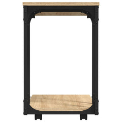 vidaXL Side Table with Wheels Sonoma Oak 50x35x55.5cm Engineered Wood 6