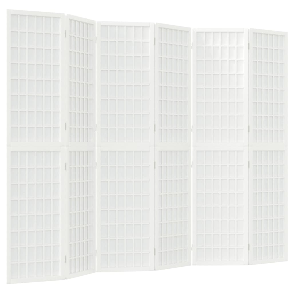 Folding 3-Panel Room Divider Japanese Style White 240 x 170 cm