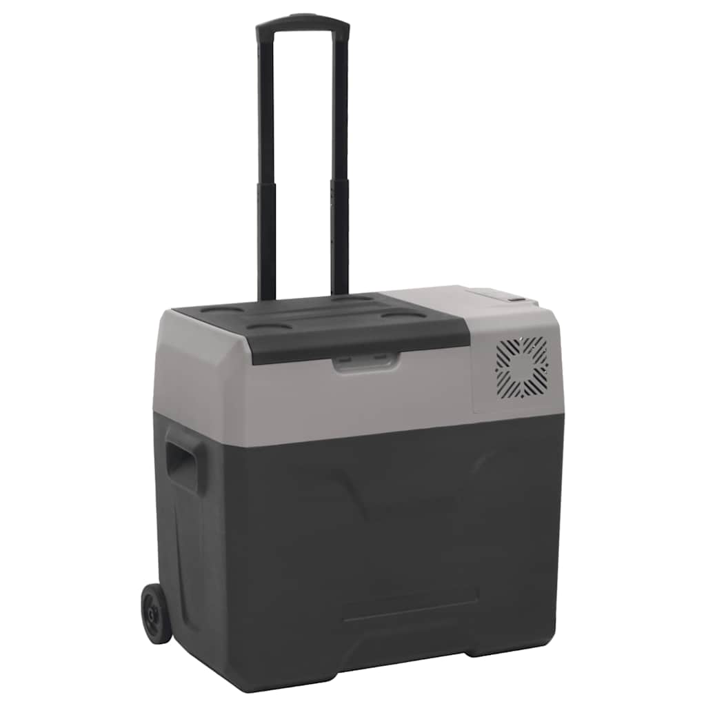 vidaXL Cool Box with Wheel and Handle Black&Grey 40 L Polypropylene 1
