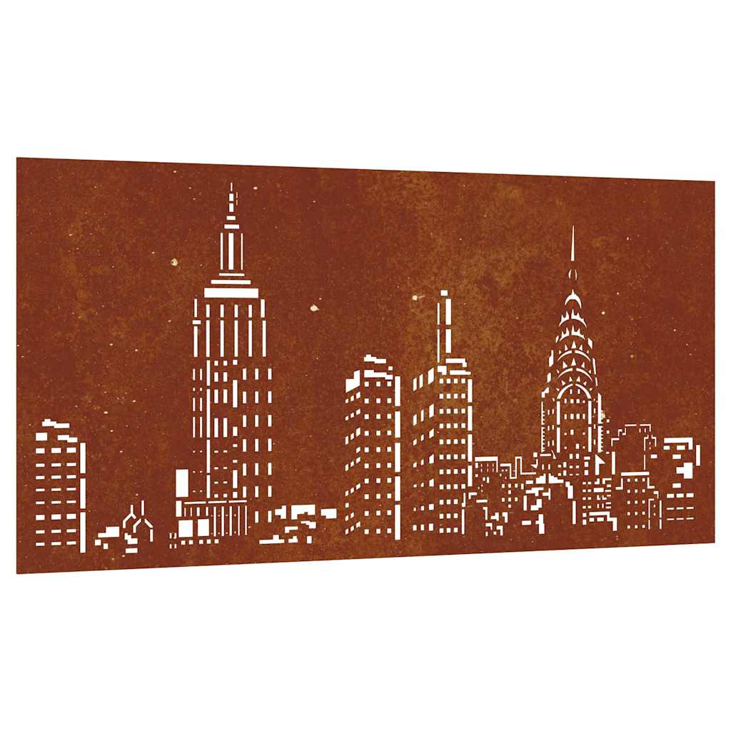 vidaXL Garden Wall Decoration 105x55 cm Corten Steel Skyline Design 2