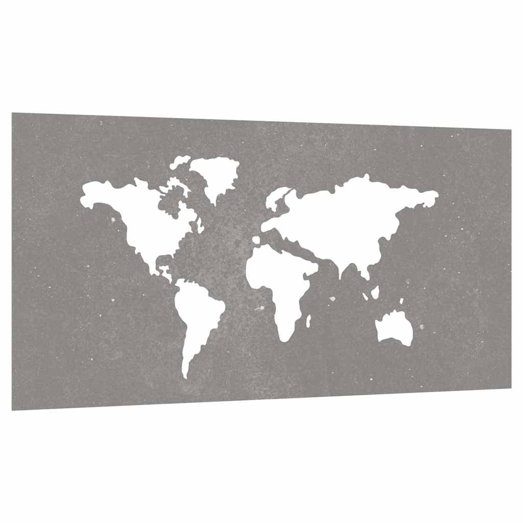 vidaXL Garden Wall Decoration 105x55 cm Corten Steel World Map Design 3