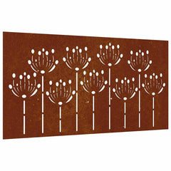 824499 vidaXL Garden Wall Decoration 105x55 cm Corten Steel Flower Design 2