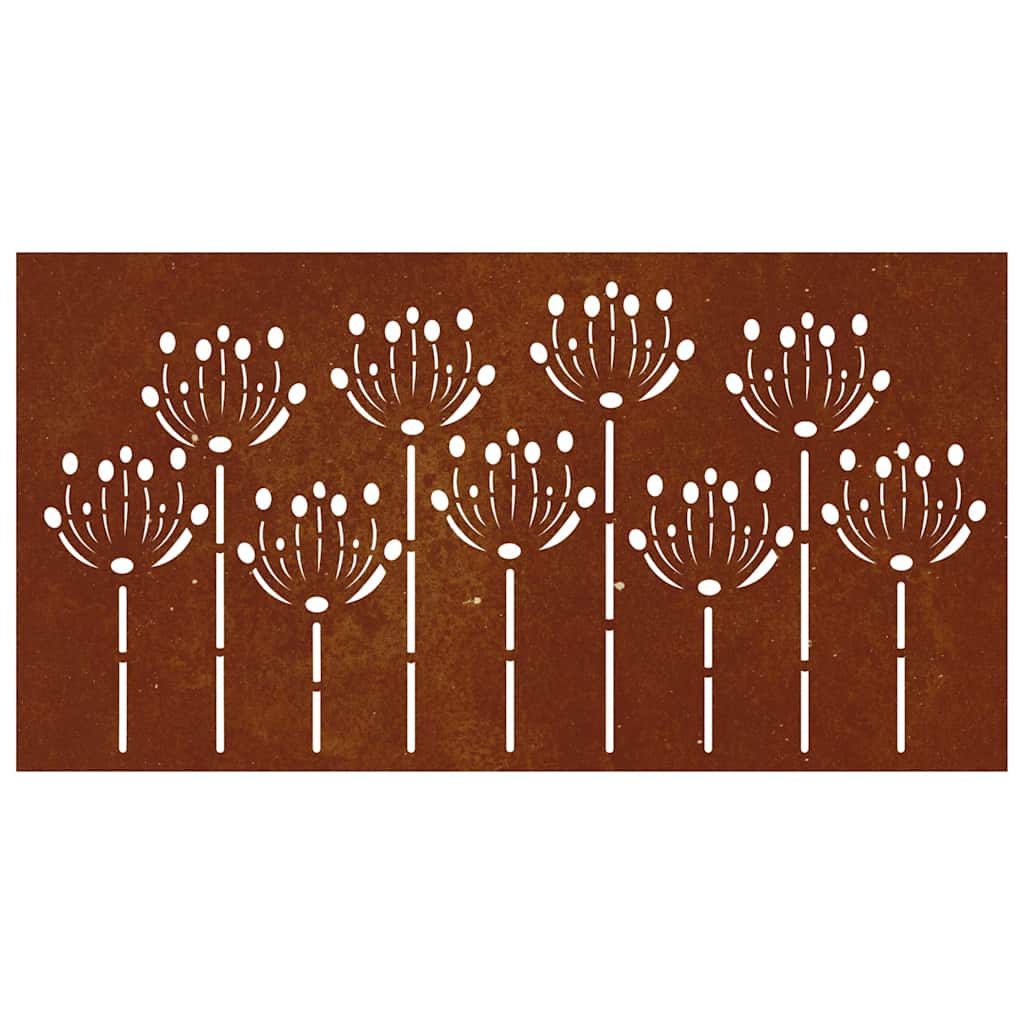 824499 vidaXL Garden Wall Decoration 105x55 cm Corten Steel Flower Design 4