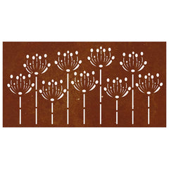 824499 vidaXL Garden Wall Decoration 105x55 cm Corten Steel Flower Design 4