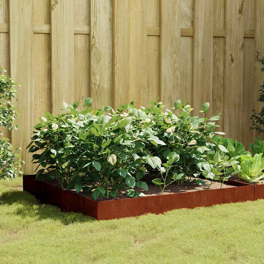vidaXL Garden Raised Bed 100x100x26 cm Corten Steel 1